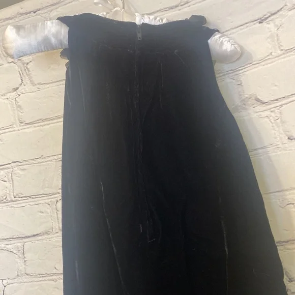 Benetton Black Velvet Sleeveless Dress Size Small Size 6 Excellent Condition
